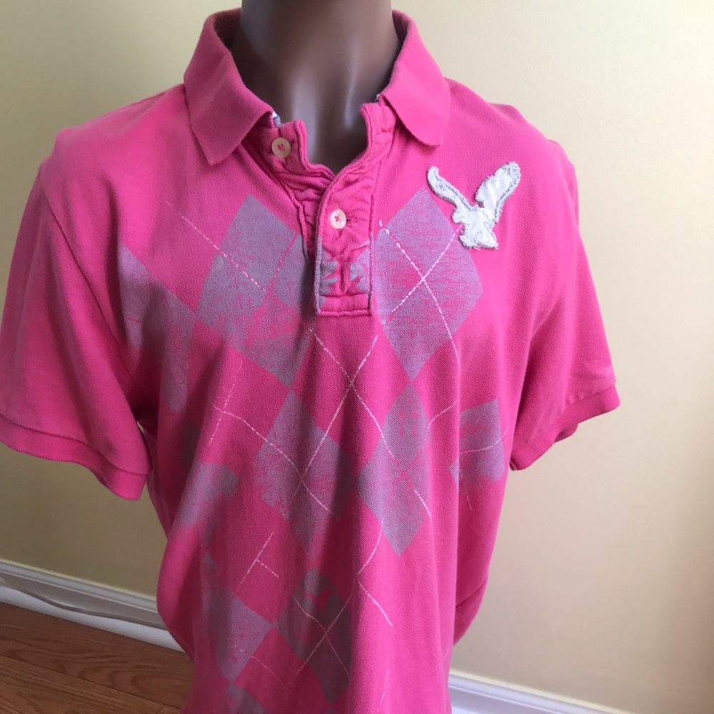 Men’s American Eagle argyle polo shirt Large